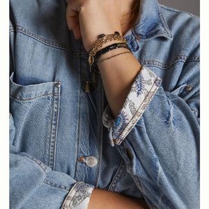 Pilcro draped denim duster jacket size XS